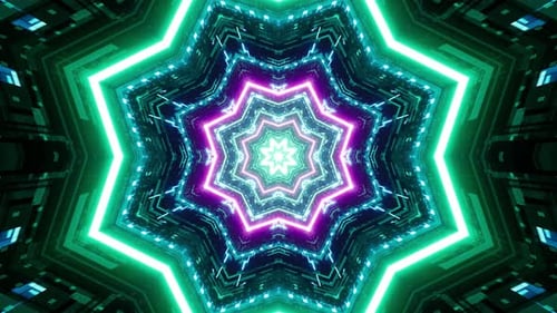 Cyber Neon Light Tunnel