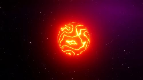 Pulsating Energy Orb Animation in Cosmic Starfield Background