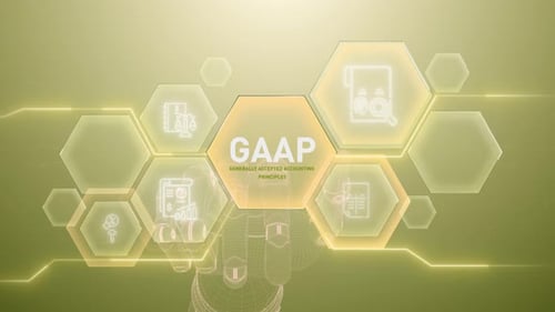 GAAP Accounting Principles Infographic with Futuristic Hexagons