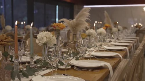 Wedding Table Decorations Elegant Dinner Party Preparation