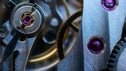 beautiful clock movements operated by the spring.