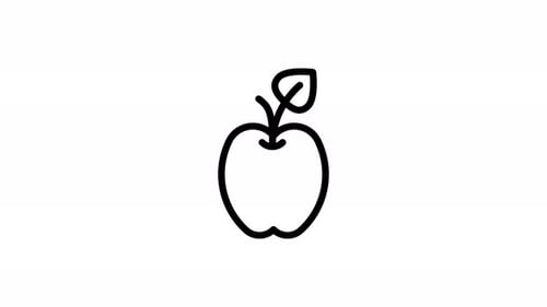 Minimalist Apple Line Drawing Animation