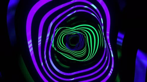 Purple And Turquoise Ribbon Waves Background Vj Loop In 4K