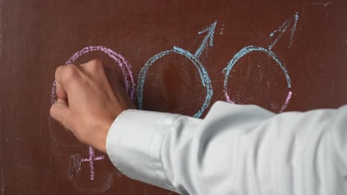 Drawing the Word Sex on a Brown Surface
