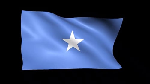 Somalia National Flag Waving Animation Loop