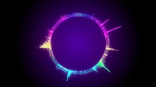 Dynamic Neon Circular Audio Visualizer