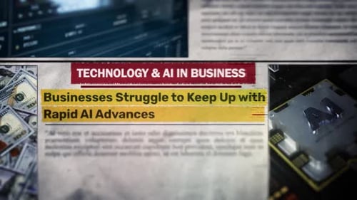 Dynamic Newspaper Article with AI and Business Headline Reveal