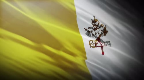 Vatican City Flag Waving Animated Background