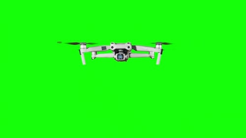 Drone Hovering in the Air on Green Screen