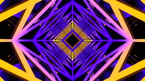 Purple And Yellow Futuristic Abstract Tunnel Background Vj Loop In 4K