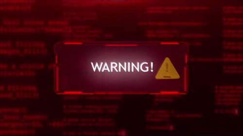 System Hacking Alert Detected Device Infected Computer Animation Pixel Flicker