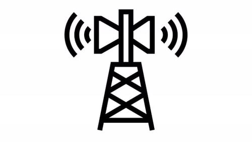 Animated Minimalist Communication Tower Signal Icon