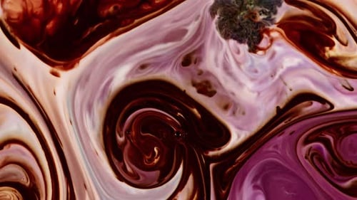 Abstract Fluid Forms Swirling in Shades of Brown and Pink