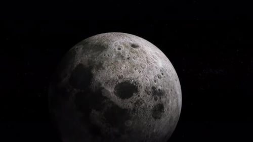 Planeta lunar 3D rotado realista en el espacio