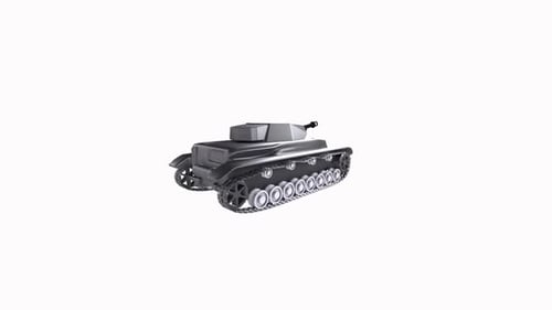 Modelo de tanque militar monocromático 3D