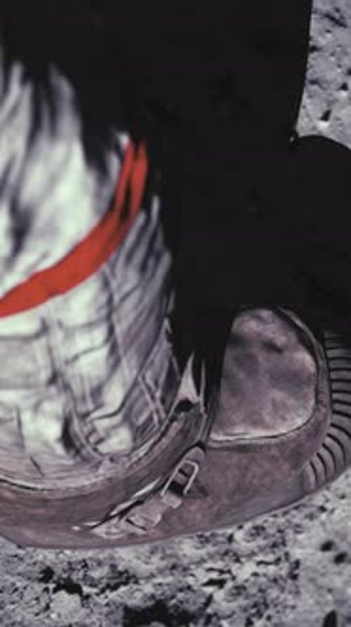 Lunar Astronaut Walking on the Moon's Surface and