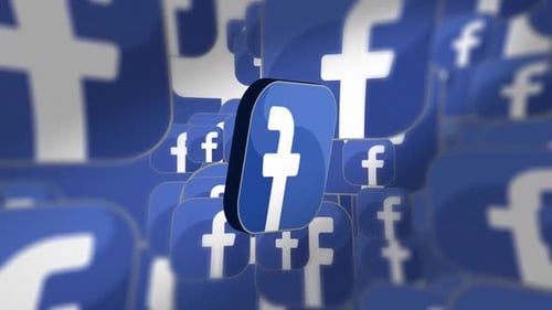 Dynamic 3D Facebook Logo Animation Background