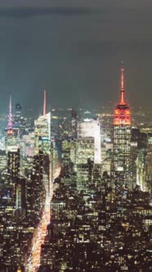 Vertical View Of New York Cityscape, USA