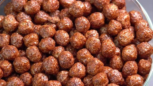 Crunchy Brown Cereal Balls Filling Frame