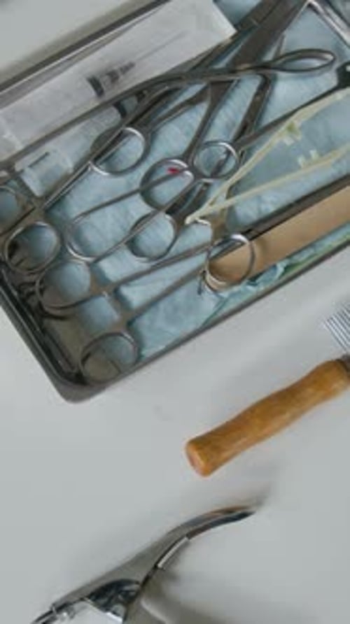Surgical Tools Laid Out in Sterile Environment