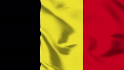 Realistic Waving Belgium Flag Seamless Loop
