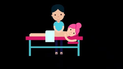 Female Masseur Massages Her Client Alpha Channel