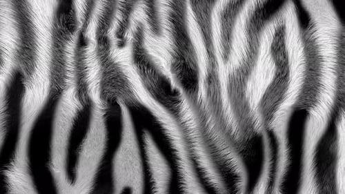 Animated Black and White Fur Texture Loop Background