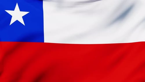 Realistic Waving Flag of Chile Seamless Loop