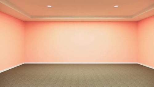 Empty Coral Room Interior Animation