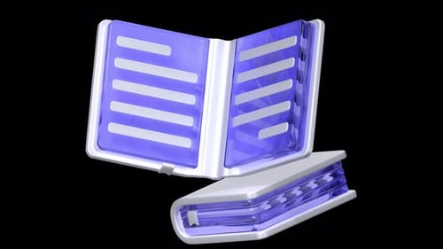 Glass Book Open 3D Animation | Alpha Channel | Transparent Background