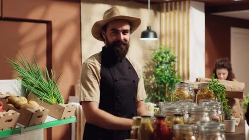 Portrait of Zero Waste Supermarket Owner