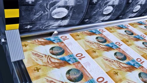 Printing 10 Swiss Franc Dollar Banknotes 3