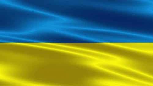 Ukraine Flag Waving Seamless Loop Background