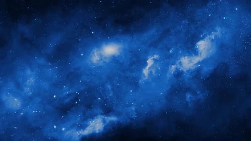 3D Flight Through Space With Star Field Galaxy and Nebulae Fast Traveling