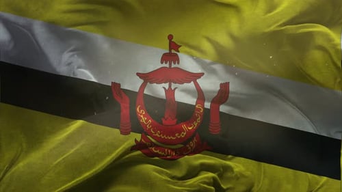 Realistic Brunei Darussalam Flag Waving Animation