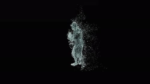 Flowing Abstract Water Human Figure Animation