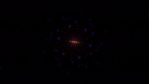 Abstract Neon Light Particles Moving Tunnel Background