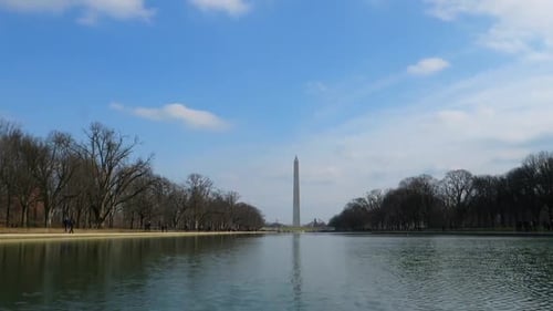 Timelapse in Washington DC Monument lake