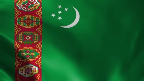 Realistic Waving Turkmenistan National Flag Animation