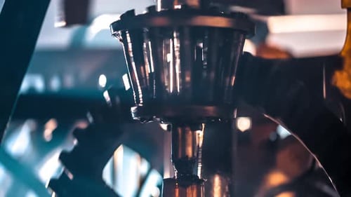 Metal Pieces And Wheels Moving Inside Of A Clock Tower