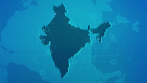 India Map with Digital Network Connections and Technology Overlay