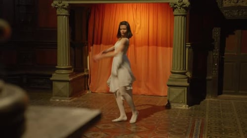Woman Dancing Ballet Indoors
