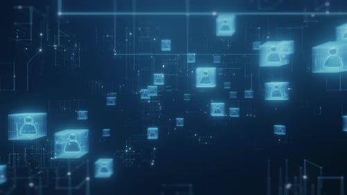 Abstract Digital Network with User Icons