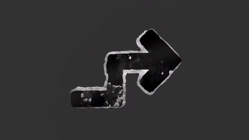 Peel On Printed Grunge Zig Zagged Arrow Sticker
