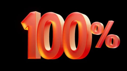 Translucent Orange 100 Percent Display Animation
