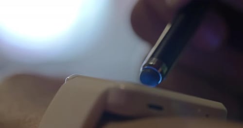 Stylus on Tablet Close Up Shot