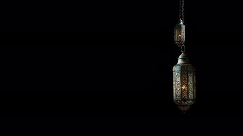 Ramadan Lantern With Alpha Channel Included Loop