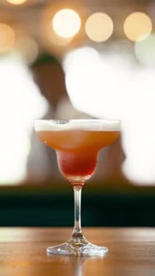 Freshly Made Cocktail Sitting on a Bar Counter