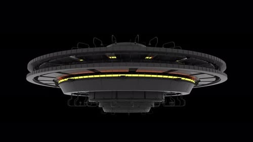 Futuristic Rotating Technology Object with Bright Yellow Glow