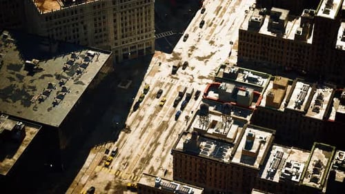 Vista aérea de una ciudad con edificios altos